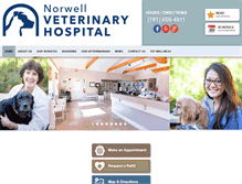 Tablet Screenshot of norwellveterinaryhospital.com